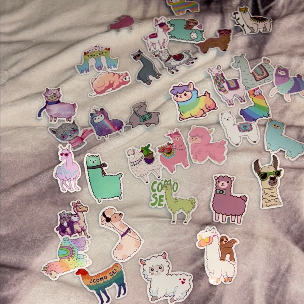Colorful Llama Stickers   New